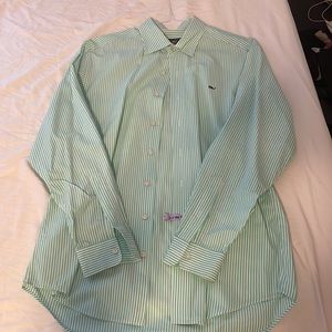 Vineyard vines green stripped button down